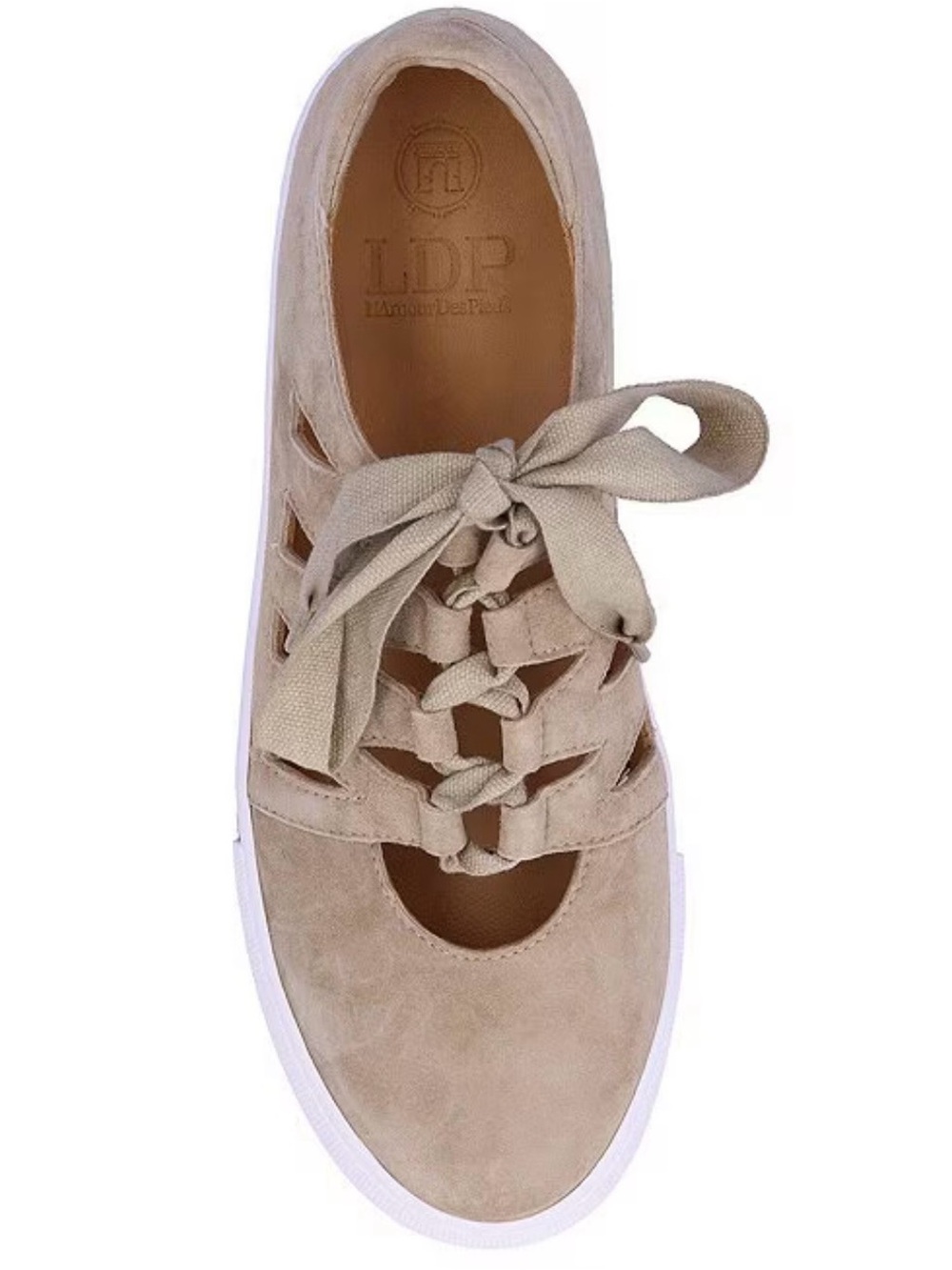 L’amour des pieds Kanav Women's Taupe Suede Lace-Up Sneaker 9.5